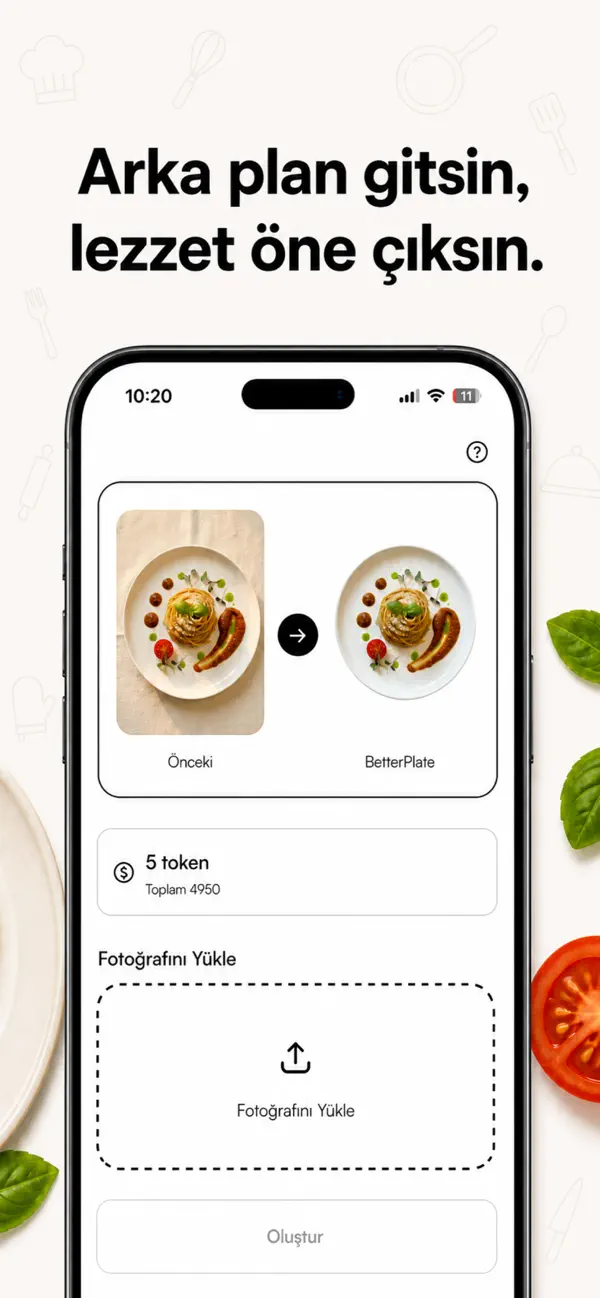 BetterPlate Oluştur ekranı