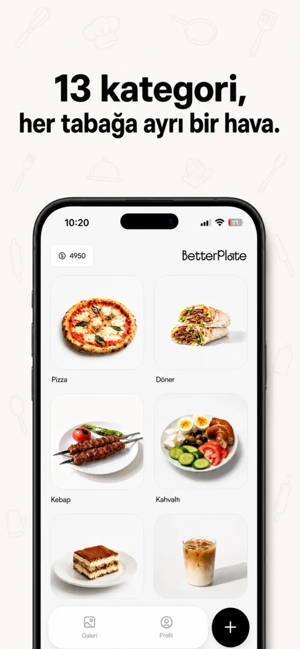 BetterPlate Yükle ekranı